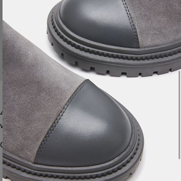 Steve Madden MAYSLIE LIGHT GREY SUEDE Chelsea Ankle Bootie - Picture 5 of 6